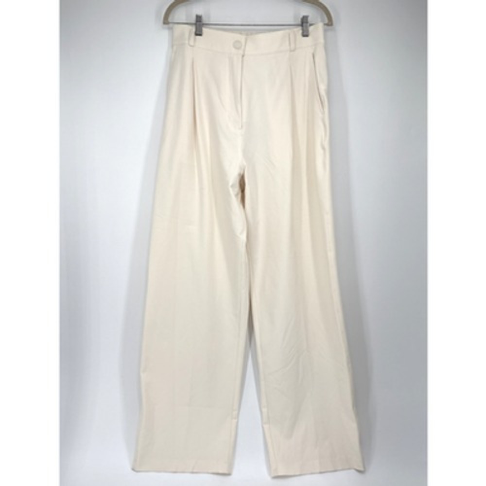 Wilson Staff Union Pant Womens Large Cream/White Wide Leg High Waist Tennis Golf